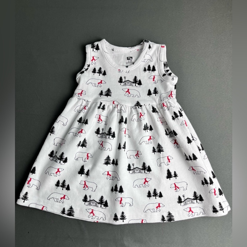 Hudson Baby 9-12 month Cotton Dress and Cardigan Sweater - Picture 7 of 10
